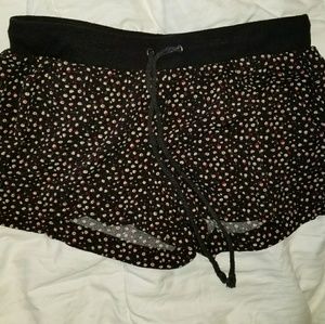 Black Floral Shorts